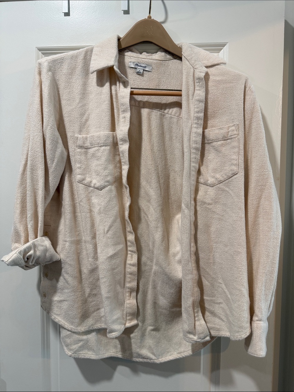 Madewell Women’s cream flannel Button-Down Shirt